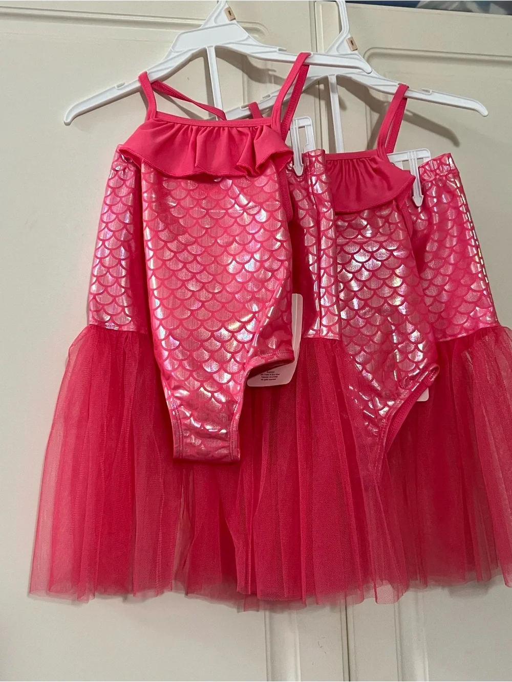 Girls' Shimmery Pink Mermaid Tutu Costume Leotard